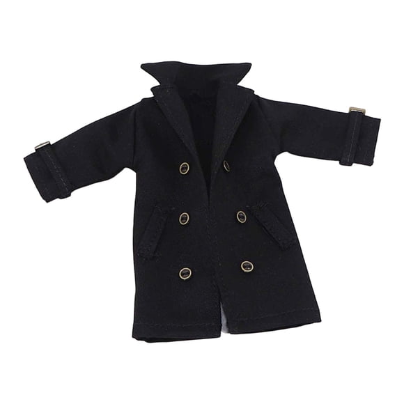 Xuanheng Vêtements pour Figurine Articulée 1/12 Homme Vêtements Miniatures Trench-Coat pour Homme de 6 Pouces Noir