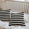 thumbnail image 6 of Throw Pillow Covers 16x16 Inch Set of 2, Black Beige Striped Waterproof Outdoor Pillow Covers, Vintage Geometric Line Simple Decorative Cushion Pillowcases for Couch, Sofa, Bed, Garden, Patio, 6 of 9