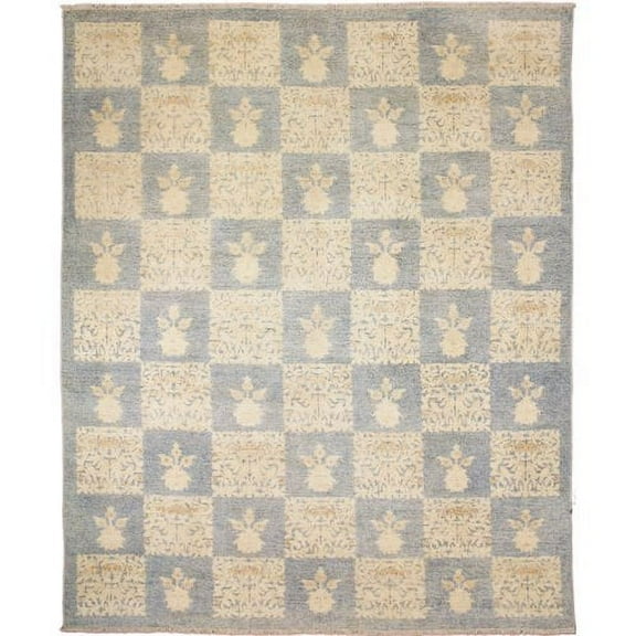 Noori Rug Peshawar Faded Ansley Hand-Knotted Light Blue Area Rug