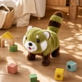 thumbnail image 5 of Plush Raccoon Toy Green Electric Stuffed Animal Raccoon Doll Interactive Play Gift For Kids 1 Piece, 5 of 6