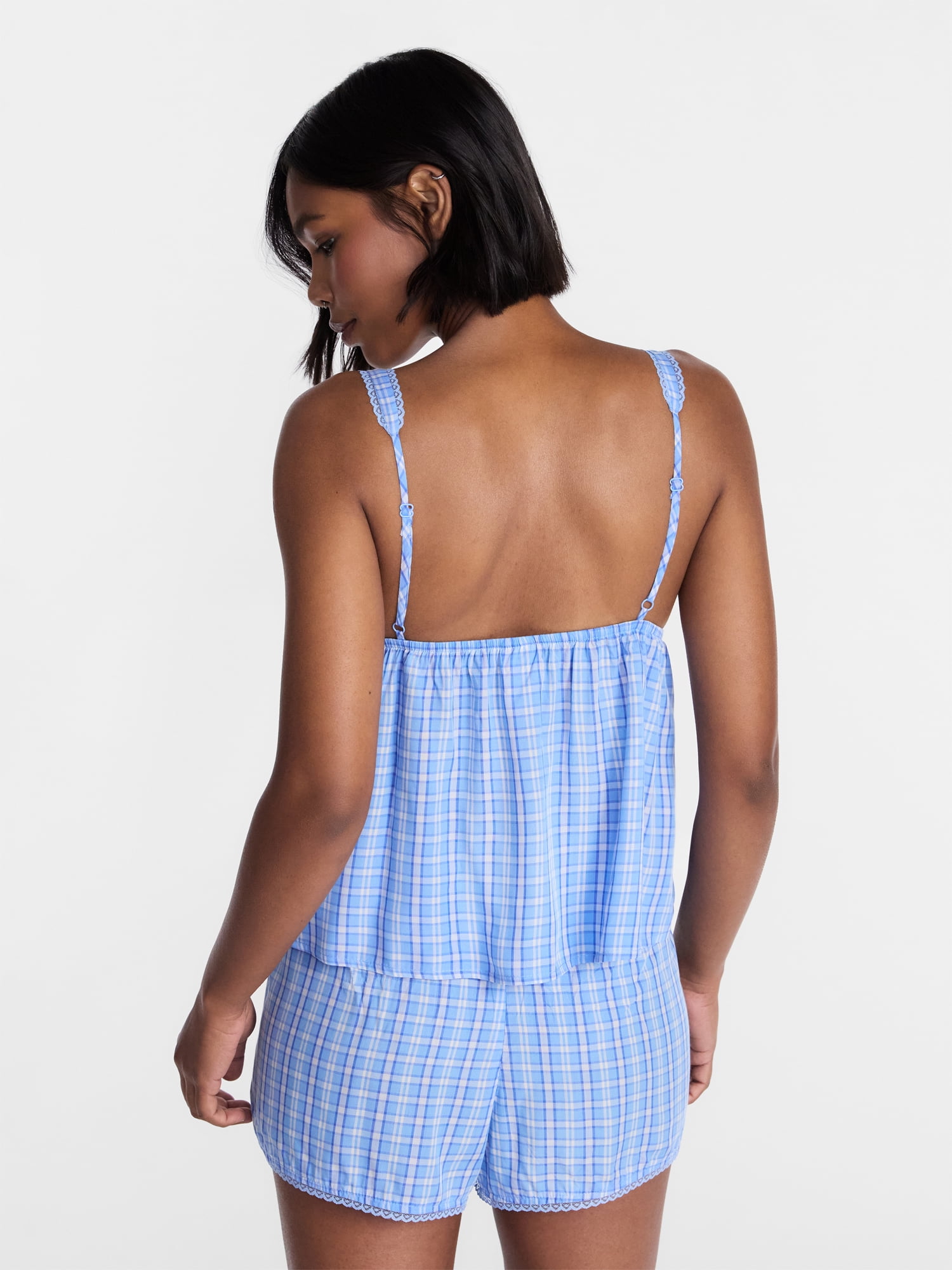 No Boundaries Woven Cami Top and Shorts Sleep Set, 2-Piece, Women's XS-XXL