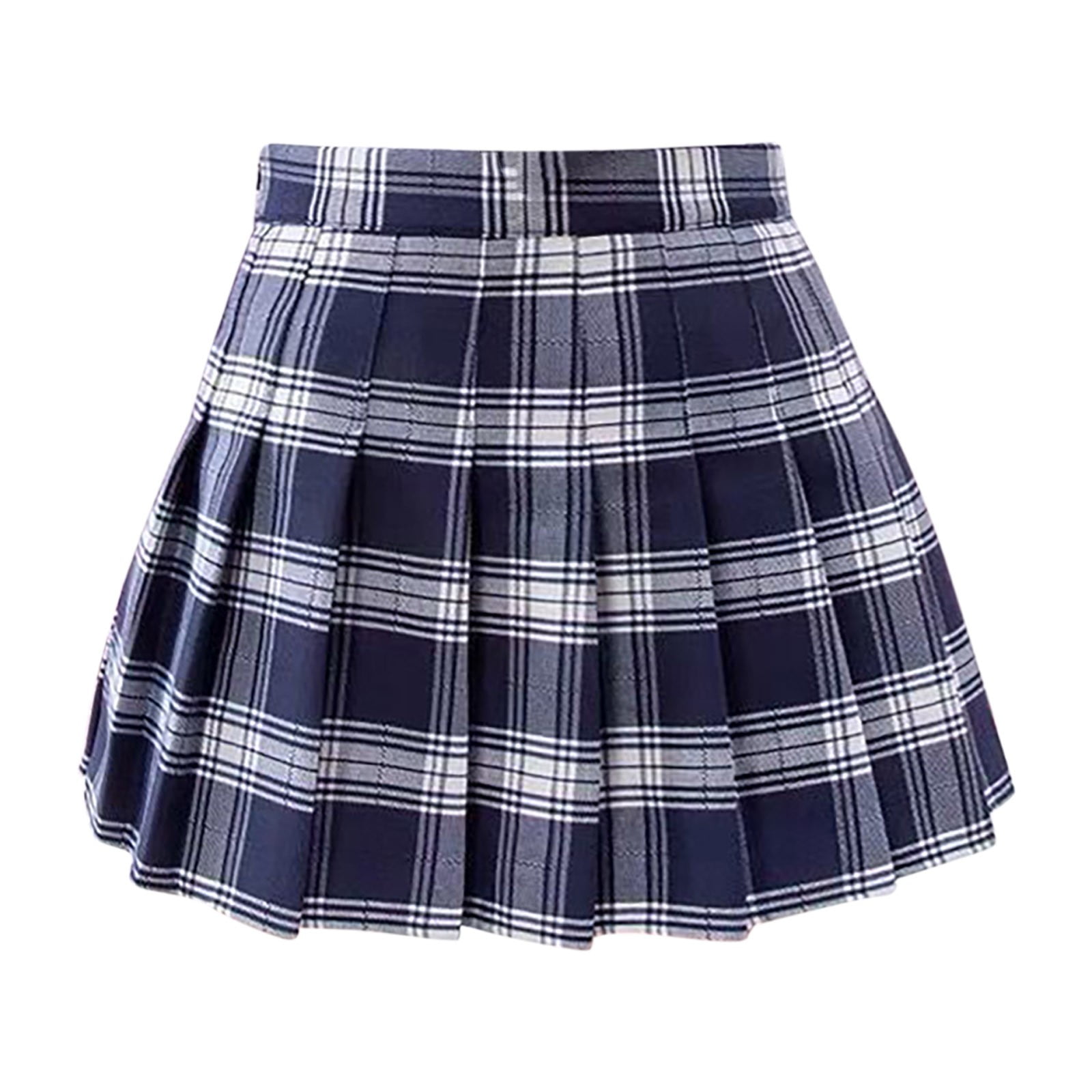 iOPQO Mini Skirt Women's Waist Chain Aline Skirt High Waist Check