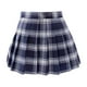 thumbnail image 4 of Faldas plisadas Prolriy para mujer, falda acampanada con cadena en la cintura para mujer, falda plisada a cuadros de cintura alta, faldas para mujer, azul marino L, 4 of 5