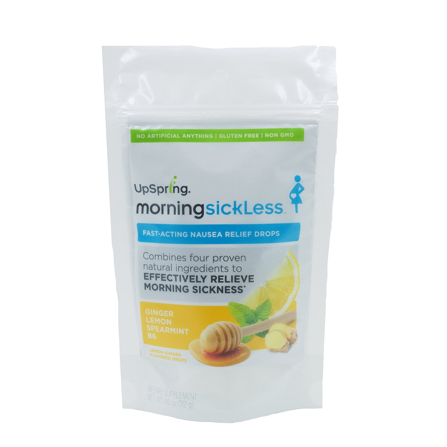 UpSpring Morning SickLess Nausea Relief Drops with B6, Ginger, Mint