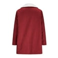 thumbnail image 5 of Otntypg Plus Size Winter Coats for Women Plush Thick Warm Long Sleeve Horn Button Down Sherpa Fleece Lined Hooded Jackets Trendy Faux Suede Pea Coat Outerwear with Pockets Red M, 5 of 5