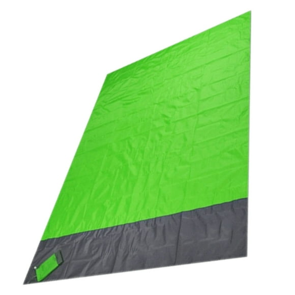 Wosthever Estera de playa plegable Manta exterior a prueba de arena Cojín de bolsillo con cremallera con estacas Deportes acuáticos Verde