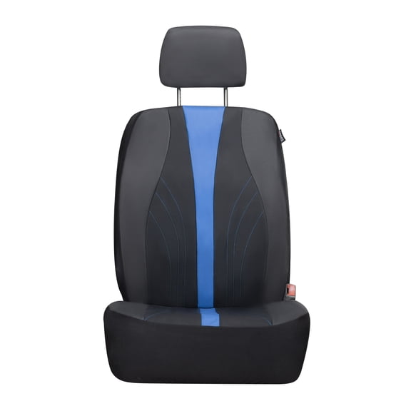 Auto Drive 2-Piece Black-Blue Marlo Seat Covers – Durable, Water-Resistant Polyester Fabric