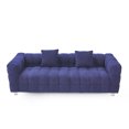 thumbnail image 5 of 80" Accent Sofa, Modern Grain Fleece Tufted Upholstered Living Room Sofa with 2 Pillows and Metal Legs, Comfy 3-Seater Sofa Couch with Wide Armrest for Living Room, Bedroom, Blue, 5 of 7