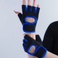 thumbnail image 3 of Guantes deportivos de medio dedo para levantamiento de pesas, guantes de fitness para deportes al aire libre, ciclismo, transpirables, con absorción de impacto, para entrenamiento y gimnasio, 3 of 5