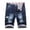 Dark Blue, variant on Hpapadks Men Jean Shorts Ripped Distressed Slim Fit Cargo Jeans Shorts Straight Leg Knee Length Casual Street Mens Denim Shorts Black L