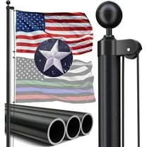 20FT Heavy Duty Flag Pole, 12-Gauge Aluminum, 100MPH Wind Tested | Extra Thick Residential & Commercial Flagpole Kit for Outside House – Includes USA Flag & All Hardware to Fly Two Flags