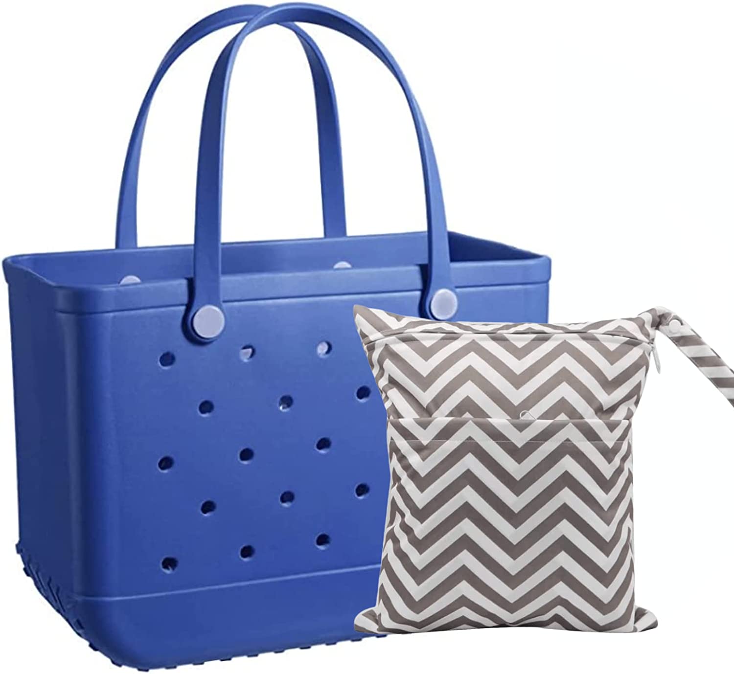 DabuLiu Rubber Beach Bag With Swim Wet Bag,Waterproof Sandproof Washable Durable Open Tote Bag