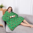 thumbnail image 5 of Oversized Wearable Blanket Hoodie,Green Bigfoot and Campfire Pattern Sherpa Blanket Hoodie with Super Pockets,Super Warm Fuzzy Pullover for Women & Men, 5 of 6