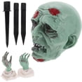 thumbnail image 2 of 1 Juego de adornos de modelo de mano de calavera, estacas de jardín de Halloween, adornos de césped de jardín de terror, 2 of 7