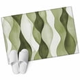 thumbnail image 2 of 2x3 Door Mat Rug, Sage Green Stripes Non-Skid Rubber Backing Large Rectangle Rugs - Living Room Bedroom Home Office, Retro Farmhouse Abstract Ripple Indoor Floor Mat Carpets Washable Rug, 2 of 9
