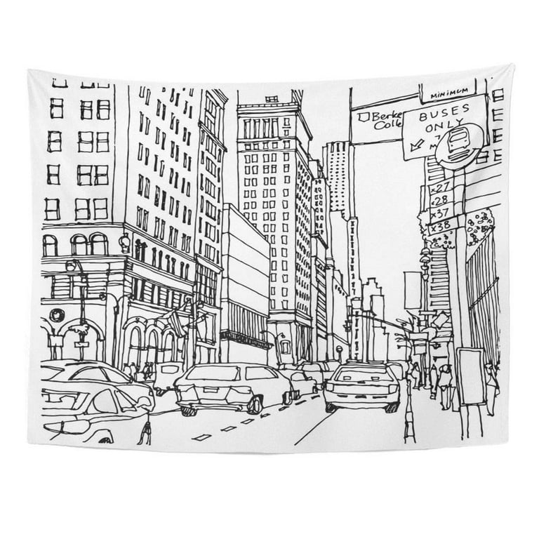 Cityscape Decor Las Vega City Wall Tapestry Art Pictures Skyscraper at  Night Scene Paintings Las Vegas Strip Artwork Tapestries Wall Hanging on  Living