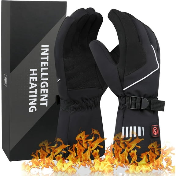 SAVIOR Rechargeable Heated Gloves for Men & Women, 3-Level Temperature Control, Touchscreen, Waterproof and Warm, Ideal for Cycling, Skiing, Skating, Hiking