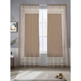 thumbnail image 5 of Sheer Curtains 84 Inches Long, Brown Geometric Light Filtering Window Curtains for Living Room/Bedroom, Vintage Greece Key Rod Pocket Voile Sheer Curtain Drapes, 52"W x 84"L, 2 Panels, 5 of 8