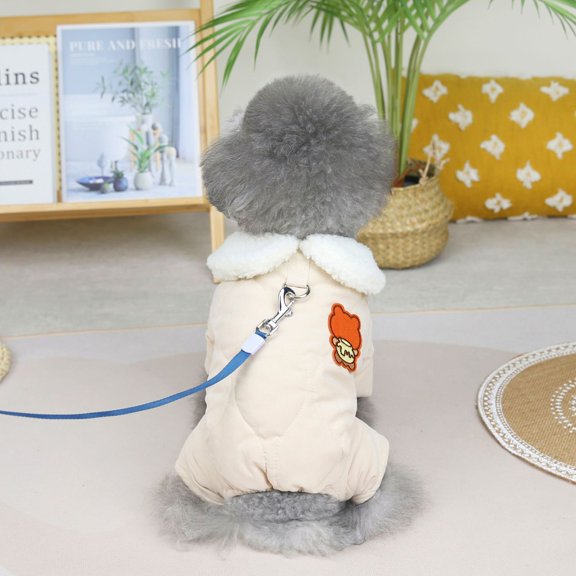 Yidarton 2022 Bunny Four-legged Cotton-padded Cotton Fleece Dog Clothes Warm Fashion Pet Dog Clothes Khaki L