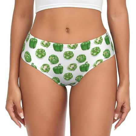 Womens Underwear - Bell Pepper funny Print No Show Seamless Underwear for Women  Kawaii Soft Stretch Women s Panties  Hipster Ladies Panties Bikini Underwear Briefs