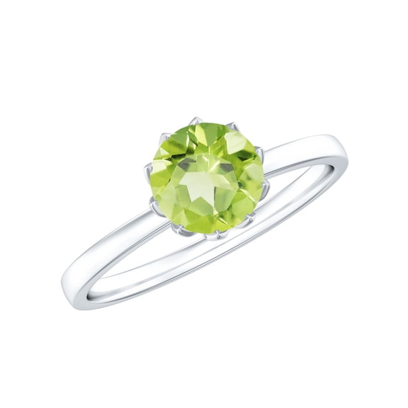 Rosec Jewels Peridot Solitaire Engagement Ring 2 Carat - August Birthstone Ring for Women - AAA Quality Certified, 925 Sterling Silver, US 4.00