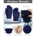 thumbnail image 3 of 2 Pairs Kids Fleece Lined Gloves Winter Thick Warm Thermal Cable Knit Gloves for 6-10 Years Boys Girls, 3 of 6