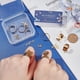 thumbnail image 3 of 1 caja de 8 juegos de 36 anillos con dijes colgantes dorados de moda, anillos ajustables con diseño de mariposa y flores gruesas., 3 of 6