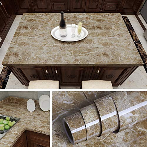 Marble Countertop Contact Paper Vinyl PVC Wall Sticker For Table Desk Decor 