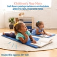thumbnail image 4 of ECR4Kids Everyday Folding Rest Time Mat, 4-Section, 5/8in, Sleeping Pad, Blue/Grey, 5-Pack, 4 of 10
