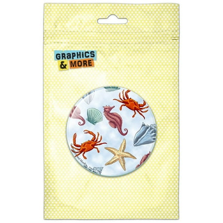 

Sea Life Shells Seahorse Crab Starfish Blue Refrigerator Button Magnet