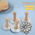 thumbnail image 5 of Clearance! Cookie Embossing Die Round Metal Cookie Cutter Mould with Wooden Handle Embossing Stamp Mould for Home Diy Baking Cookie Cutter, 5 of 9