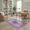 thumbnail image 2 of ODIKA Large Pink Pastel Petals Dotted Scroll Border Ombre Gradient Stain Resistant Low Profile for Dorm Room, Small Living Apartment, 2 of 7