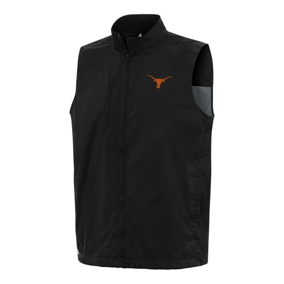 Men's Antigua  Black Texas Longhorns Brisk Full-Zip Vest