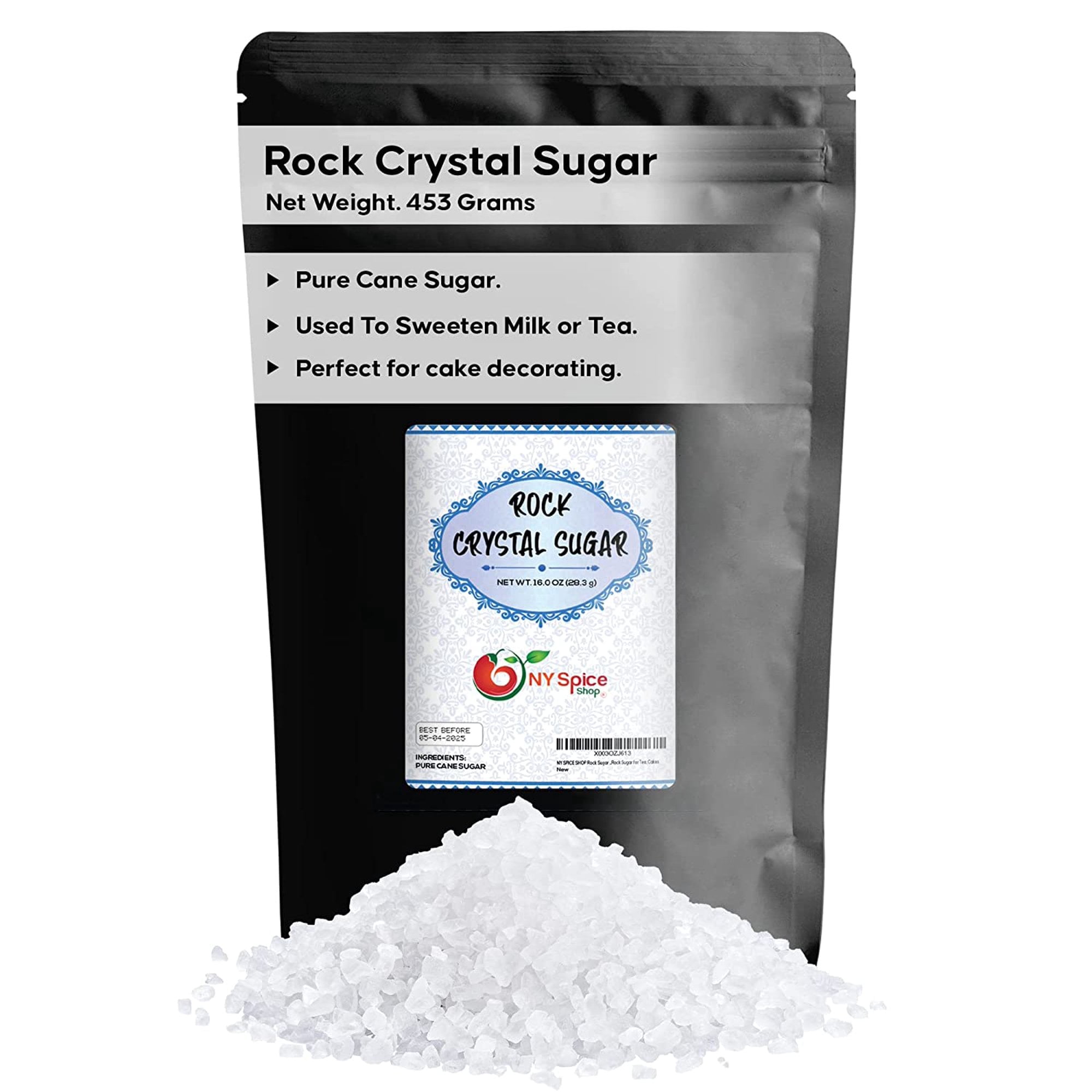 NY SPICE SHOP Rock Sugar 3 Pound Bag Rock Crystal Sugar Rock