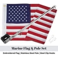 thumbnail image 2 of American USA Boat Flag With Pole Kit Cabin Waterproof Embroidered Marine & Golf Cart Flags - 12" x 18" - KIT, 2 of 5