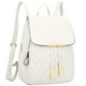 thumbnail image 1 of Mochila KKXIU de piel acolchada a la moda para mujer, color blanco, 1 of 7