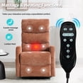 thumbnail image 5 of Heat Massage Recliner Chair with 360° Swivel and Rocker, Manual Reclining Chair with 8 Massage Nodes, Lumbar Heat, Orange Chenille Fabric for Living Room, 5 of 7