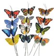 thumbnail image 1 of Set de 12 decoraciones de mariposas y plumas artificiales Berfutall, 1 of 6