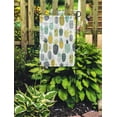 thumbnail image 2 of JSDART Gray Geometric Pineapples Drawing Yellow Pattern Summer Abstract Garden Flag Decorative Flag House Banner 12x18 inch, 2 of 2