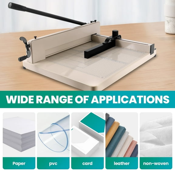 Heavy Duty 17 - Inch Paper Cutter, Guillotine Style, 400 - Sheet, Solid Steel, Suits Office File Cutting, Craft Area, Business Task