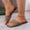 Brown, variant on Women's Cross Band Square Toe Slide Sandals, Inlaid Rhinestone Metal Ornament Slip-On Footwear, Four Neutral Tone Soft Lining Non-Slip Daily Summer Casual Slippers(Beige,5.5)