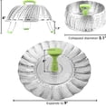thumbnail image 4 of Vegetable Steamer Basket, Stainless Steel Folding Veggie Steamer Basket Insert for Fish Seafood Cooking, Expandable Steamers to Fit Various Size Pot (5.1" to 9" ), 4 of 6