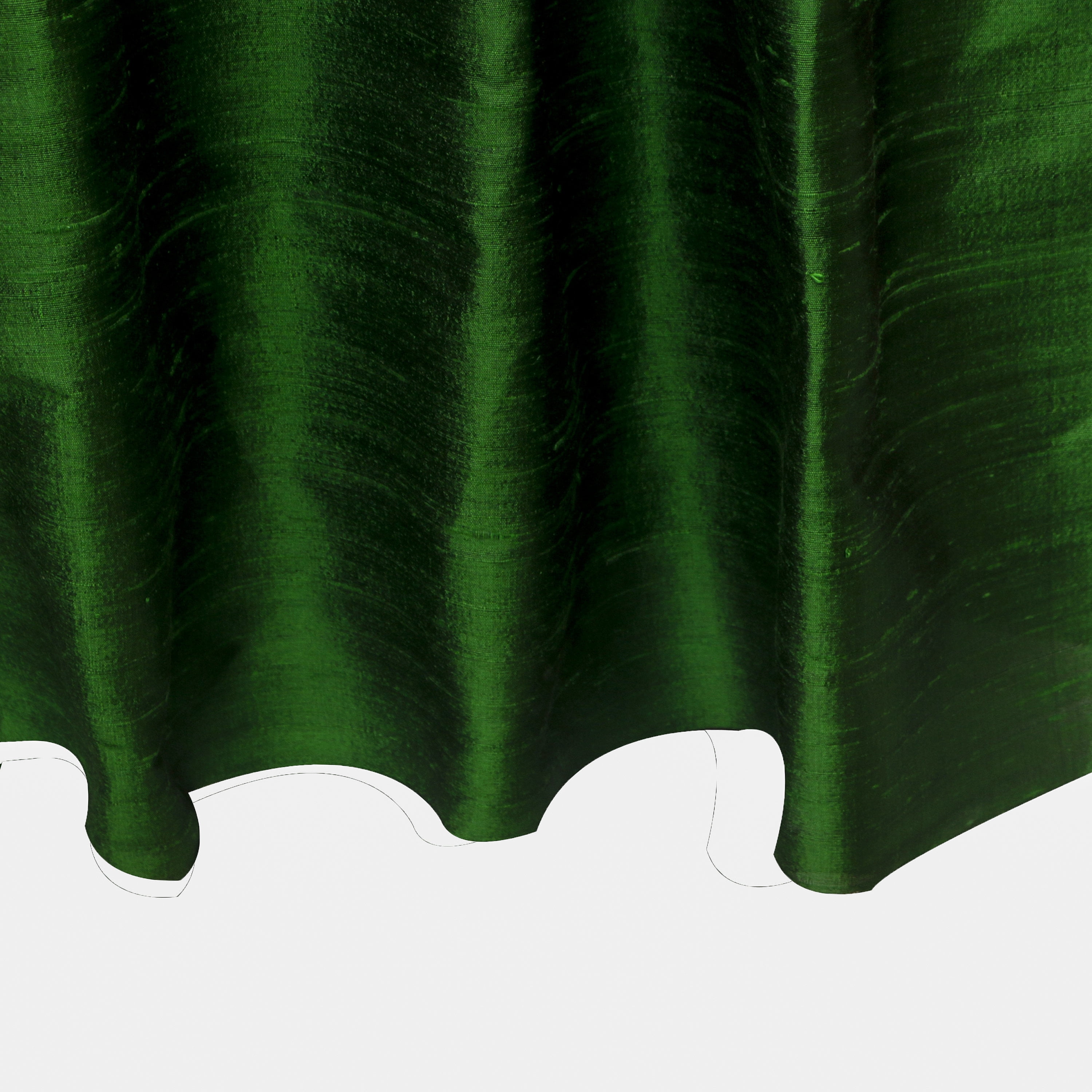 Fabric Mart Direct Forest Green Silk Dupioni Fabric By The Yard, 41 inches or 104 cm width, 15 Continuous Yards Green Silk Fabric, Slubbed Silk Dupioni, Bridal Dress Wholesale Silk Dupioni Fabric