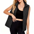 thumbnail image 5 of Wovilon Women's Diamond Quilted Puffer Vest Stand Collar Full Zip Sleeveless Lightweight Lined Outerwear with Pockets Casual Fall Winter, 5 of 6