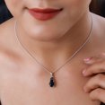 thumbnail image 2 of Black Tourmaline Necklace for Women Platinum Plated - 925 Sterling Silver Black Spinel Birthstone Jewelry Chain Size - 20" Ct 2.1 Anniversary Engagement Wedding - Cute Christmas Gifts, 2 of 12