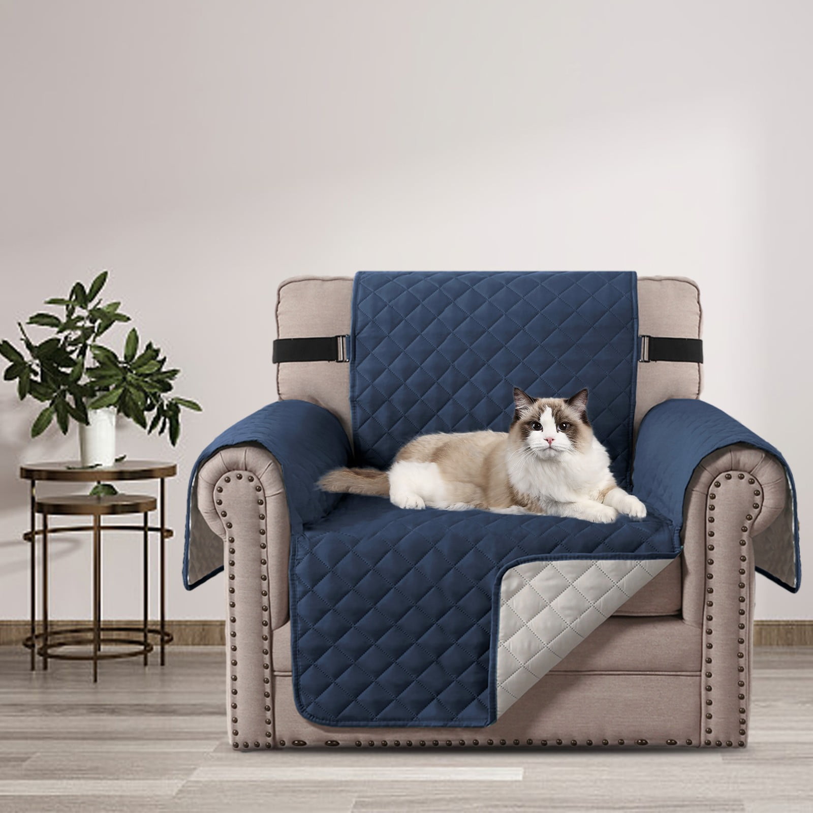 Reversible Sofa Cover Washable Couch Cover for Dogs with Elastic Straps Water Repellent Furniture Protector Couch Cover for 3 Cushion Couch Sofa Pet Friendly