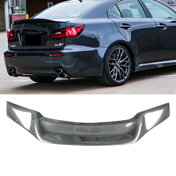 NINTE Rear Spoiler for 2006-2013 Lexus IS IS250 IS350 ISF Trunk Wing Spoiler Duckbill Carbon Fiber Look