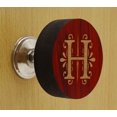 thumbnail image 2 of IBA Indianbeautifulart Boutons Gravés Rouges 10 Pcs Meubles Boutons en Bois Festonné Tiroir Rustique, 2 of 3