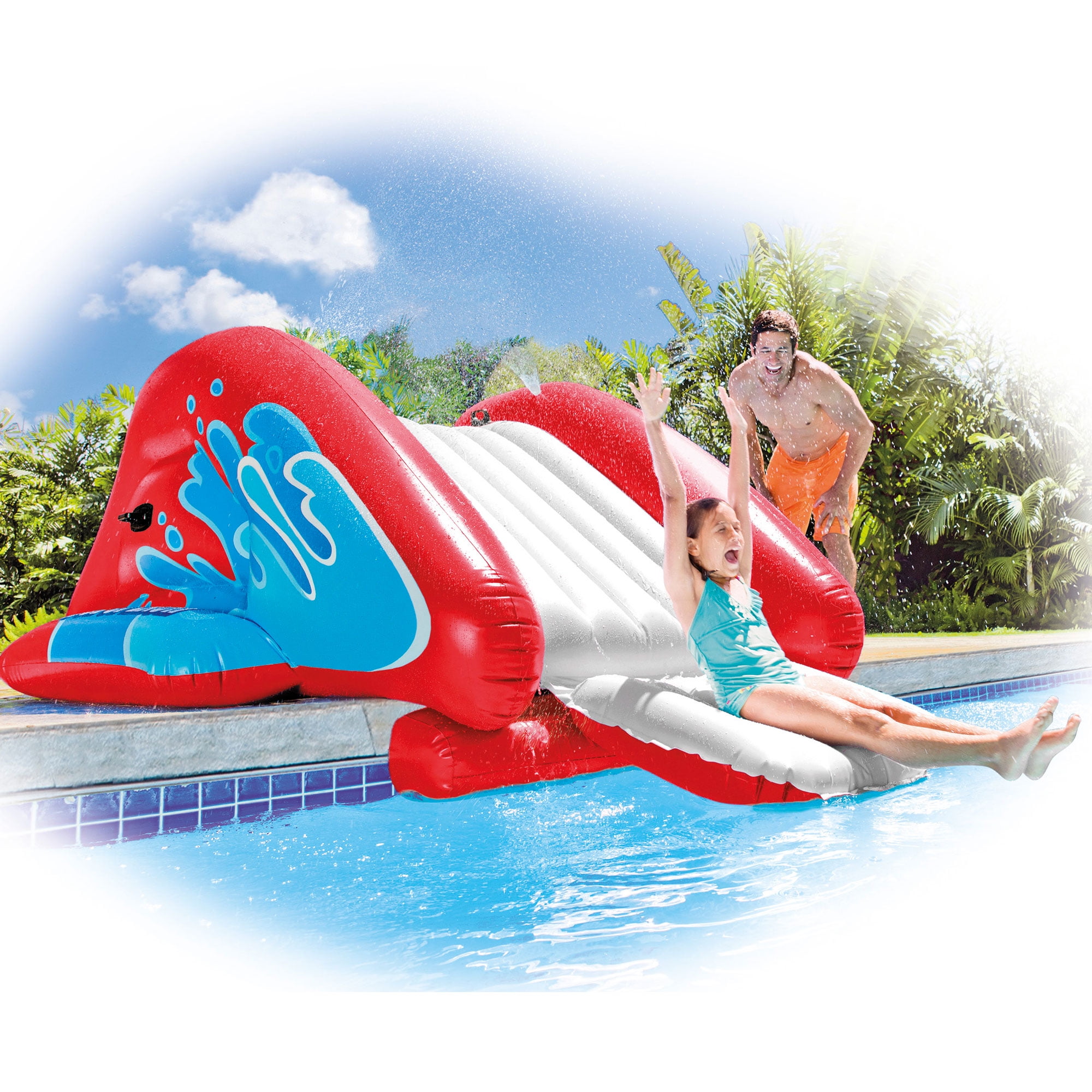 Water slide Rainbow Slip-N-Slide Wave Rider with 3 Inflatable slide Boogie Board 