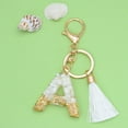thumbnail image 1 of New White Tassel Letter Key Chain Crystal Drop Pendant Fashionable Bag Key Chain, 1 of 1